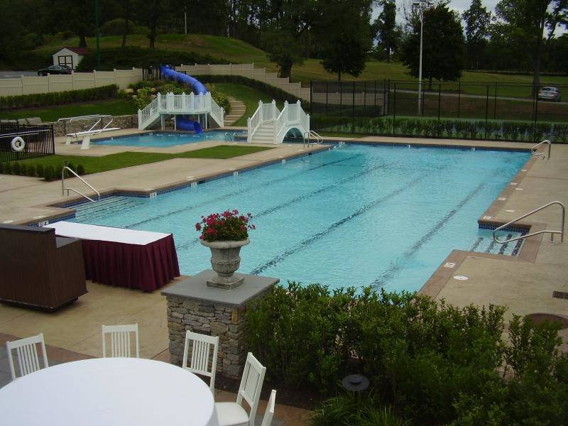 Commercial pool with water slide